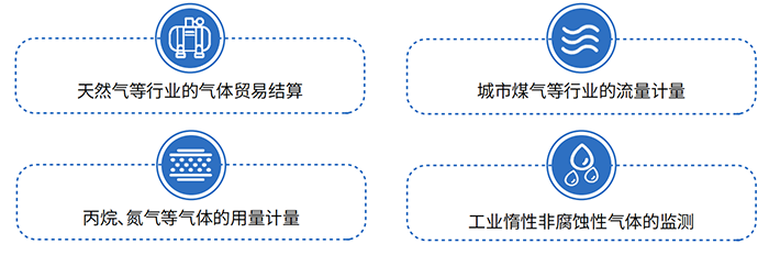 燃?xì)庋喠髁坑?jì)應(yīng)用領(lǐng)域圖