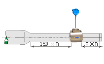 dn600渦街式流量計(jì)直管段安裝要求示意圖一